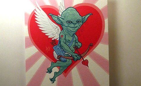 Yoda, Fictional character, Illustration, Graphics, Symbol, Painting, Sticker, Drawing, 