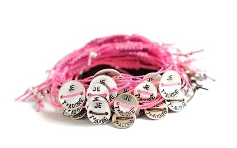 Pink, Magenta, Natural material, Craft, Jewelry making, Heart, Body jewelry, Thread, 