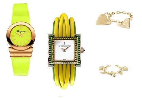 Yellow, Product, Green, Watch, Analog watch, Fashion accessory, Watch accessory, Amber, Fashion, Metal, 
