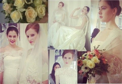 Clothing, Face, Head, Petal, Bridal clothing, Photograph, Wedding dress, Bride, Dress, Formal wear, 