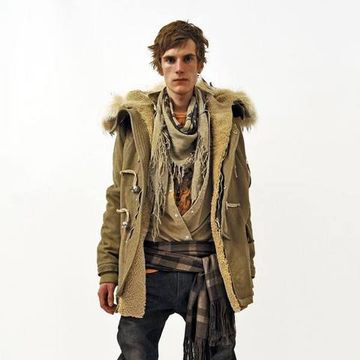 Clothing, Brown, Jacket, Sleeve, Textile, Standing, Joint, Khaki, Denim, Outerwear, 