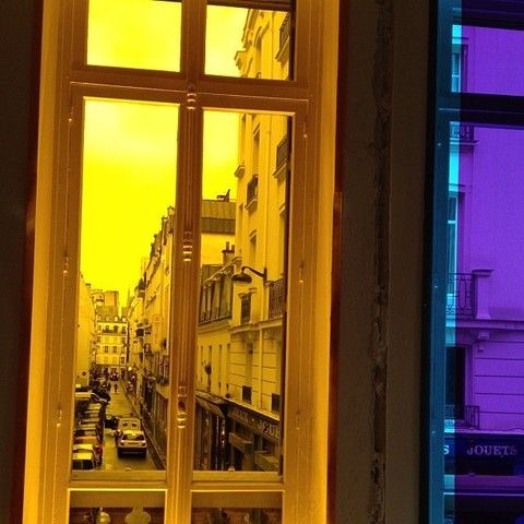 Yellow, Glass, Purple, Amber, Fixture, Violet, Tints and shades, Transparent material, Balcony, 