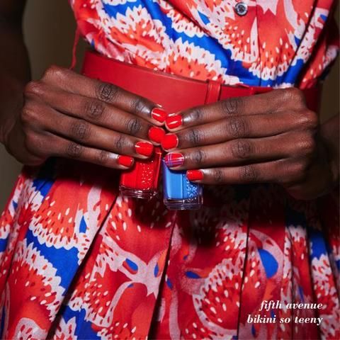 Blue, Finger, Wrist, Hand, Red, Nail, Pattern, Carmine, Orange, Thumb, 