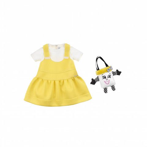 Product, Yellow, Sleeve, Collar, White, Pattern, Baby & toddler clothing, One-piece garment, Day dress, Toy, 