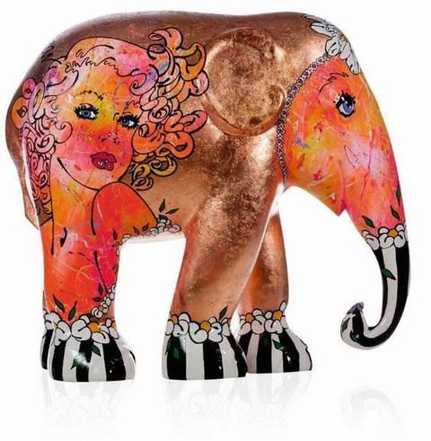 Elephant, Elephants and Mammoths, Indian elephant, Style, Orange, Art, Neck, Terrestrial animal, African elephant, Illustration, 