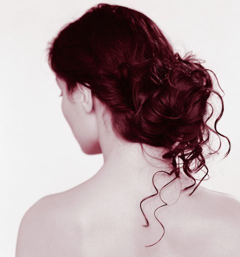 Hairstyle, Chin, Shoulder, Joint, Red, Style, Back, Red hair, Beauty, Neck, 