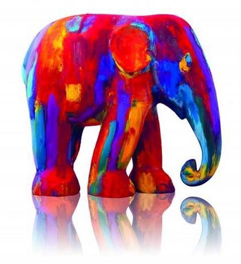 Blue, Elephants and Mammoths, Colorfulness, Elephant, Indian elephant, Red, Magenta, Terrestrial animal, World, Electric blue, 
