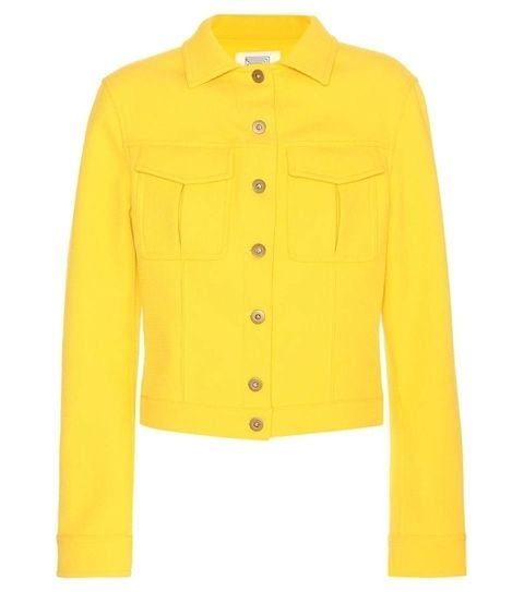 Clothing, Product, Yellow, Collar, Sleeve, Textile, Coat, Outerwear, White, Orange, 