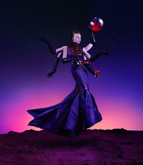 Human body, Purple, Fictional character, Violet, Animation, Space, Astronomical object, Costume design, Toy, Gown, 