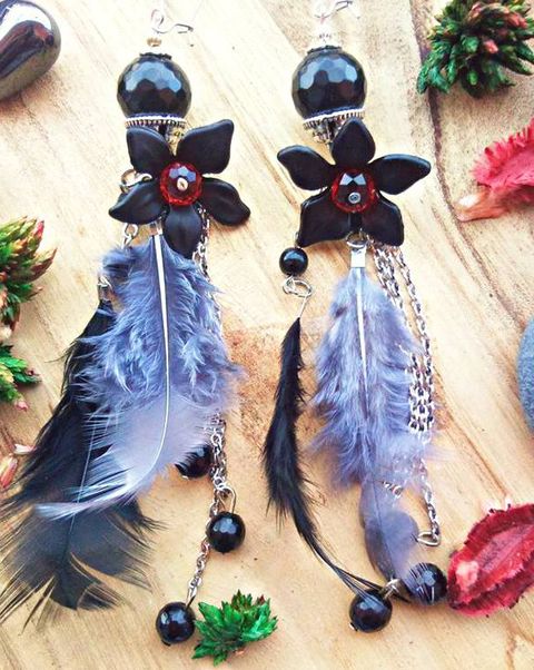 Feather, Natural material, Wing, Creative arts, Craft, Body jewelry, Earrings, Pollinator, Dragonflies and damseflies, 