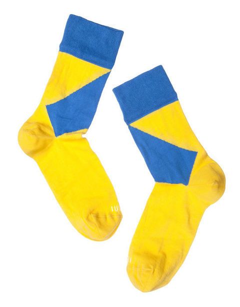 Yellow, Electric blue, Colorfulness, Sock, Boot, Synthetic rubber, 