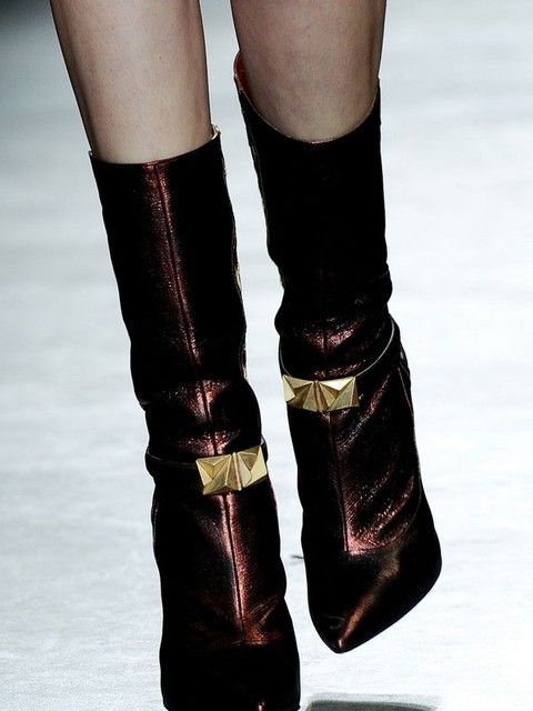 Boot, Fashion, Knee-high boot, Fashion design, Liver, Silver, Costume accessory, Leather, 