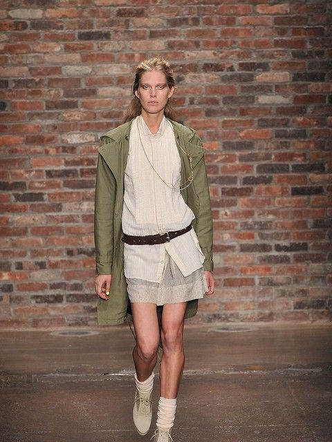 Clothing, Brown, Sleeve, Collar, Textile, Fashion show, Outerwear, Human leg, Brick, Style, 