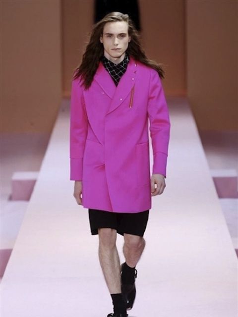 Clothing, Sleeve, Fashion show, Shoulder, Joint, Outerwear, Runway, Fashion model, Pink, Style, 