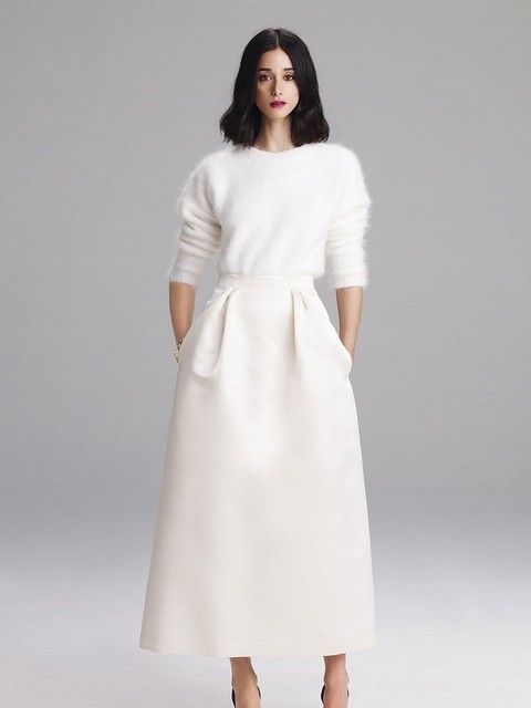 Sleeve, Shoulder, Textile, Dress, Standing, Joint, White, Formal wear, Style, One-piece garment, 
