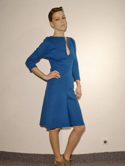 Blue, Sleeve, Shoulder, Human leg, Joint, Standing, High heels, Elbow, Dress, Style, 