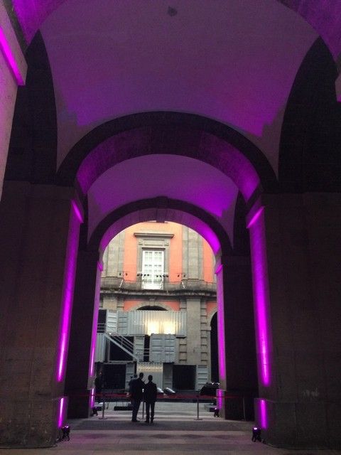 Architecture, Purple, Violet, Magenta, Arch, Pink, Light, Ceiling, Arcade, Tints and shades, 