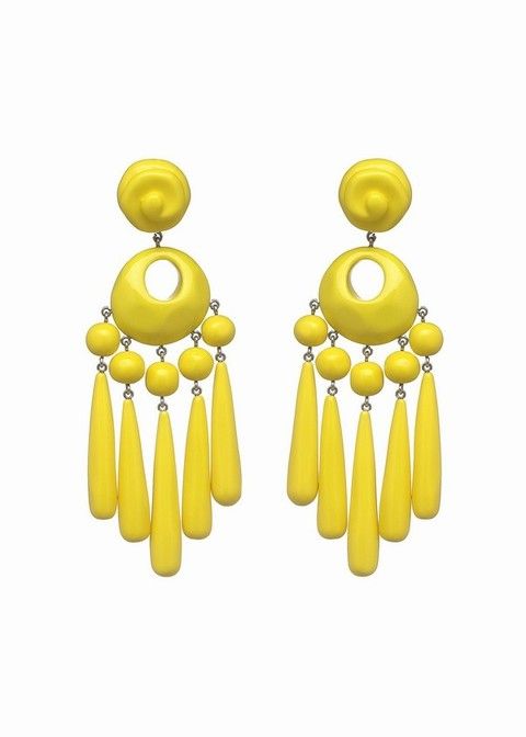 Yellow, Earrings, Jewellery, Natural material, Body jewelry, Produce, Craft, Fruit, Jewelry making, 