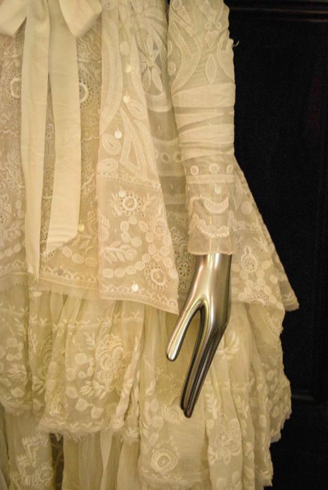 Textile, Lace, Fashion, Embellishment, Bridal accessory, High heels, Beige, Ivory, Wedding dress, Bridal shoe, 