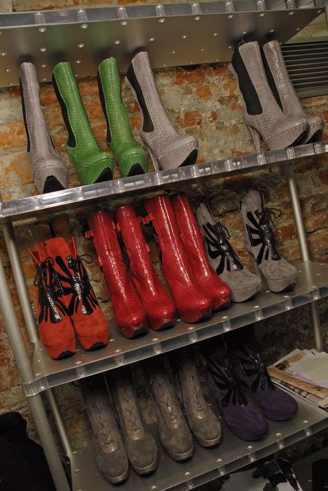 Boot, Carmine, Shoe store, Shoe organizer, Collection, Leather, Retail, Work boots, 