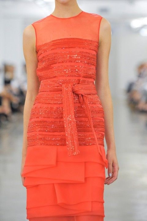 Dress, Shoulder, Red, Joint, One-piece garment, Orange, Formal wear, Waist, Fashion, Fashion model, 