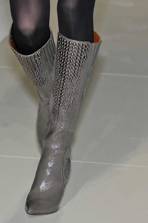 Fashion, Material property, Knee-high boot, Fashion design, Boot, Silver, Leather, 