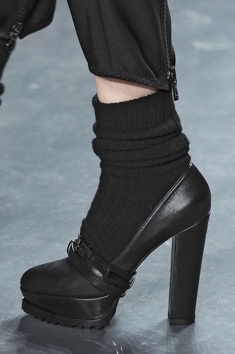 Footwear, Human leg, Joint, Style, Fashion, Black, Leather, Fashion design, Foot, Silver, 