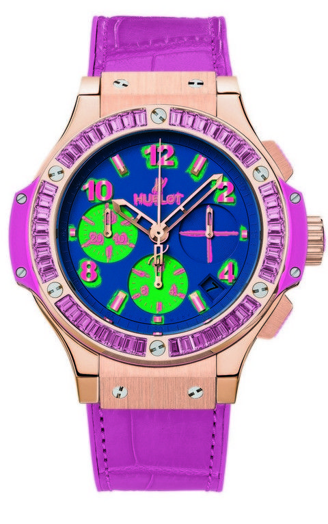 Blue, Product, Watch, Analog watch, Yellow, Glass, Purple, Magenta, Lavender, Pink, 