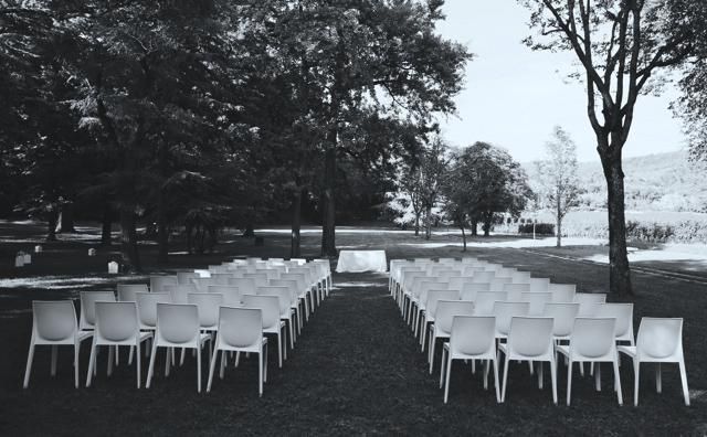 Furniture, Style, Monochrome photography, Monochrome, Black-and-white, Outdoor table, Outdoor furniture, Symmetry, Function hall, Folding chair, 