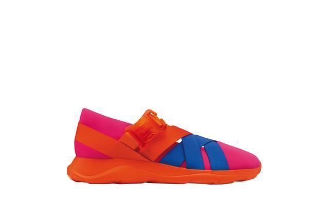 Shoe, Carmine, Orange, Tan, Electric blue, Outdoor shoe, Walking shoe, 
