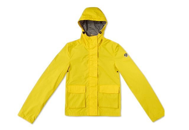 Yellow, Jacket, Sleeve, Textile, Workwear, Personal protective equipment, Sweatshirt, Orange, Raincoat, Hood, 
