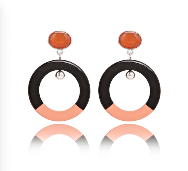 Orange, Circle, Coquelicot, Peach, Symbol, Graphics, Earrings, 