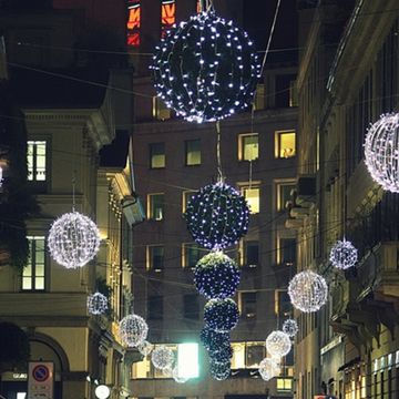 Lighting, Christmas decoration, Light, Midnight, Decoration, Christmas, Electricity, Majorelle blue, Holiday, Christmas lights, 