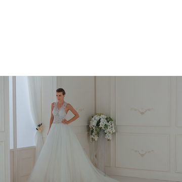 Clothing, Bridal clothing, Sleeve, Dress, Shoulder, Textile, Photograph, White, Gown, Bride, 