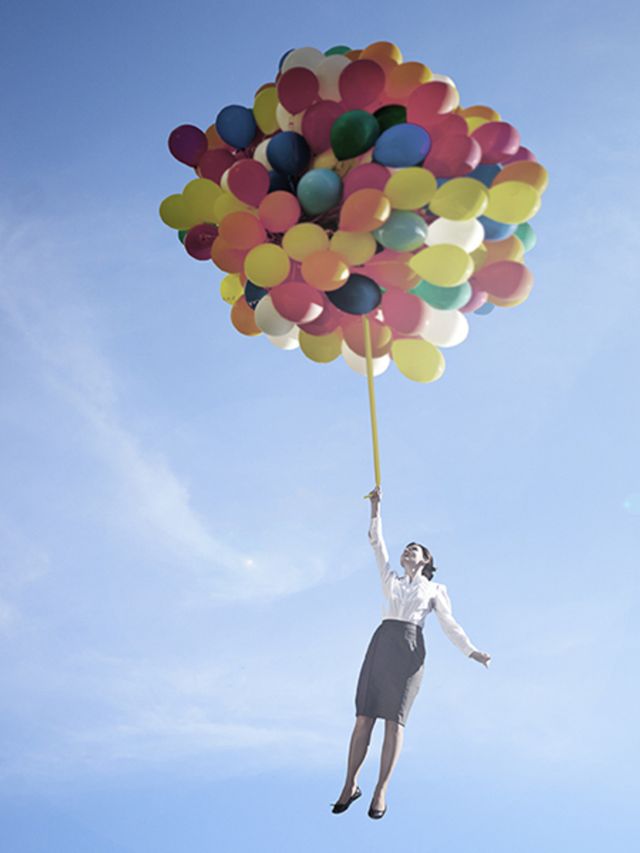 Happy, People in nature, Party supply, Colorfulness, Balloon, Adventure, Holiday, Cluster ballooning, Balance, 