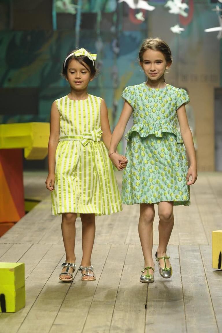 Clothing, Yellow, Dress, One-piece garment, Pattern, Day dress, Fashion, Design, Fashion design, Child model, 