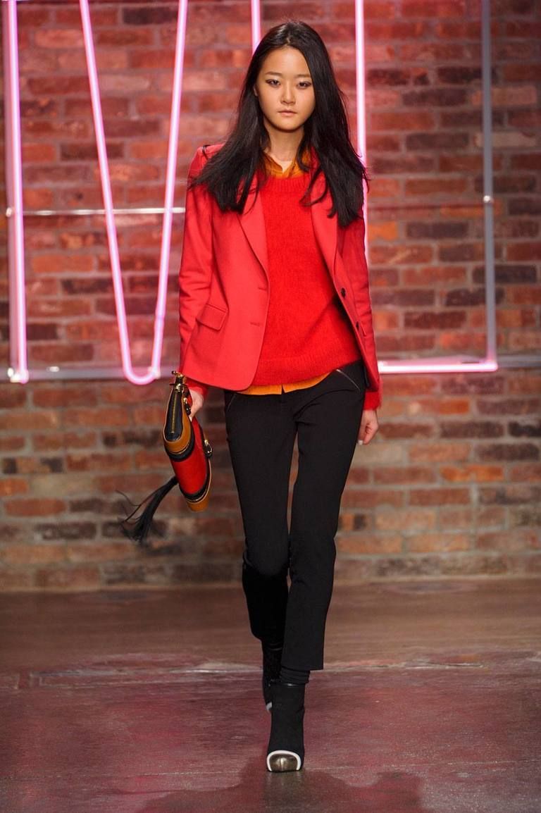 Clothing, Lip, Sleeve, Collar, Shoulder, Outerwear, Red, Coat, Orange, Style, 