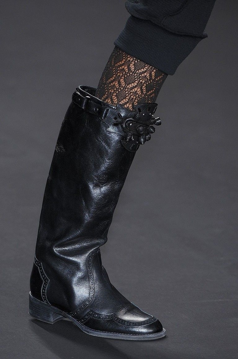 Boot, Fashion, Black, Leather, Bracelet, Knee-high boot, Fashion design, Silver, Riding boot, 