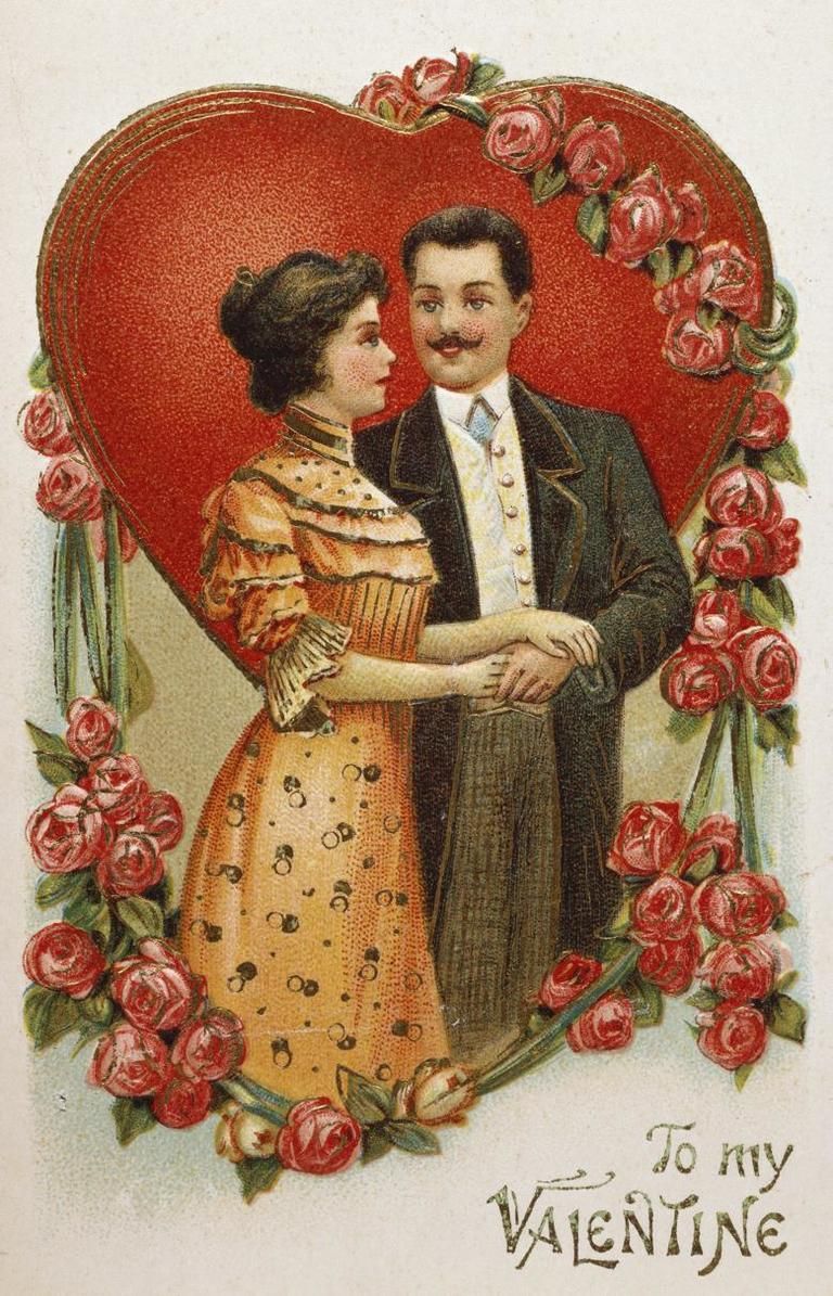 Red, Petal, Formal wear, Interaction, Flowering plant, Vintage clothing, Poster, Illustration, Retro style, Painting, 