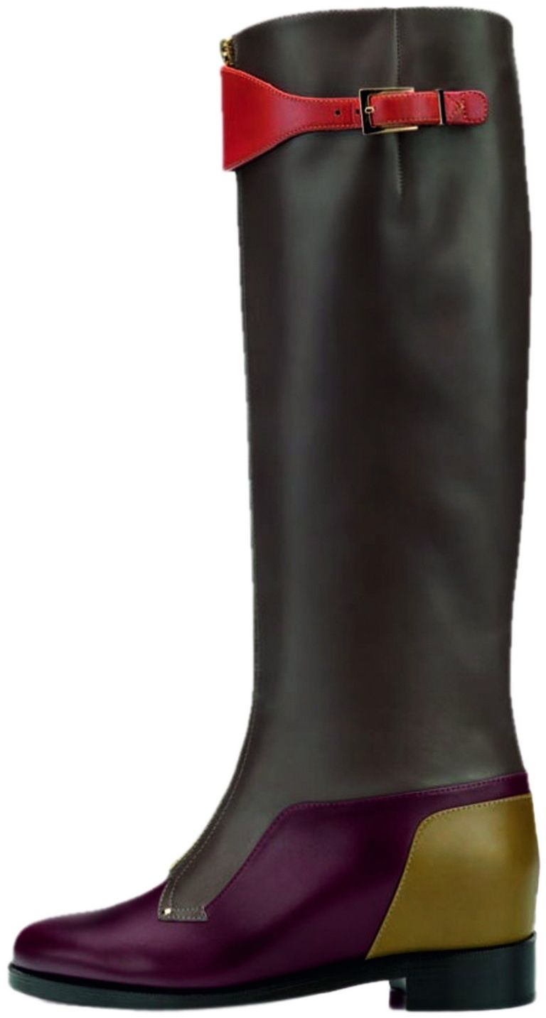Riding boot, Boot, Costume accessory, Carmine, Maroon, Knee-high boot, Leather, Rain boot, Fashion design, High heels, 