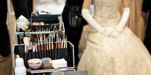 Dress, Brush, Formal wear, Gown, One-piece garment, Bridal clothing, Paint brush, Bridal party dress, Makeup brushes, Cosmetics, 