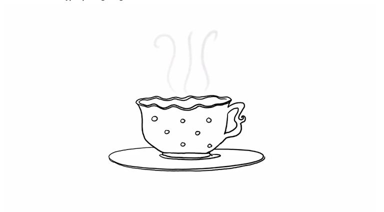 Serveware, Drinkware, Cup, Dishware, White, Coffee cup, Tableware, Saucer, Cartoon, Teacup, 