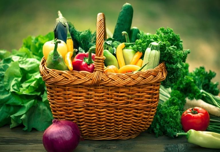 Food, Local food, Vegan nutrition, Whole food, Produce, Natural foods, Ingredient, Basket, Vegetable, Food group, 