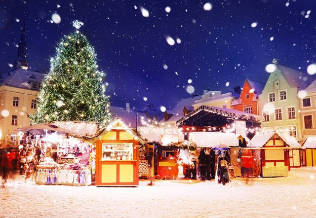 Winter, Holiday, Christmas decoration, Snow, Christmas, Christmas eve, Space, Midnight, Christmas lights, Star, 
