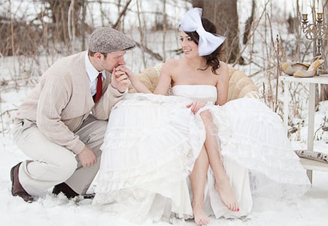 Trousers, Winter, Dress, Bridal clothing, Photograph, Outerwear, Happy, Coat, Wedding dress, Gown, 