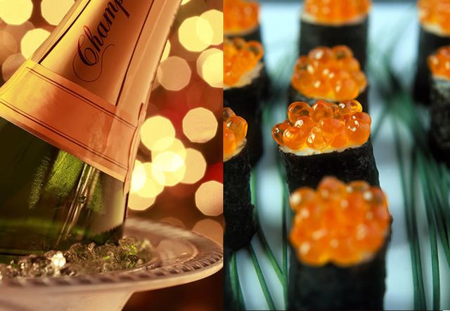 Roe, Caviar, Ingredient, Orange, Produce, Sushi, Sweetness, Still life photography, Glass bottle, Garnish, 