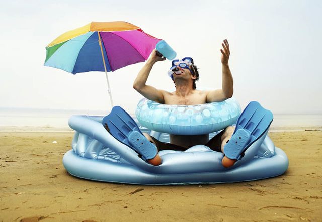 Blue, Fun, Comfort, Recreation, Leisure, Sitting, Summer, Sand, People in nature, Vacation, 