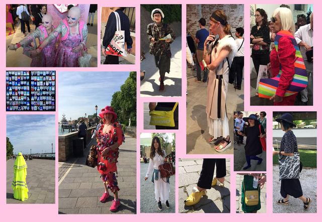 Photograph, Pink, Collage, Magenta, Purple, Dress, Ceremony, Street fashion, Photomontage, Costume, 