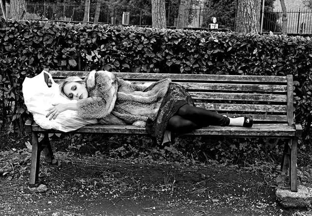 Bench, Outdoor bench, Outdoor furniture, Street furniture, Monochrome, Sculpture, Park, Nonbuilding structure, Nap, Stock photography, 