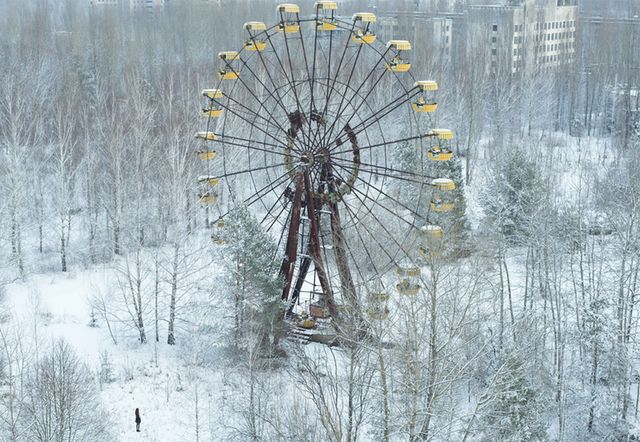 Ferris wheel, Nature, Winter, Freezing, Amusement ride, Amusement park, Snow, Morning, Twig, Tourist attraction, 